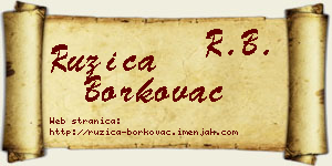 Ružica Borkovac vizit kartica